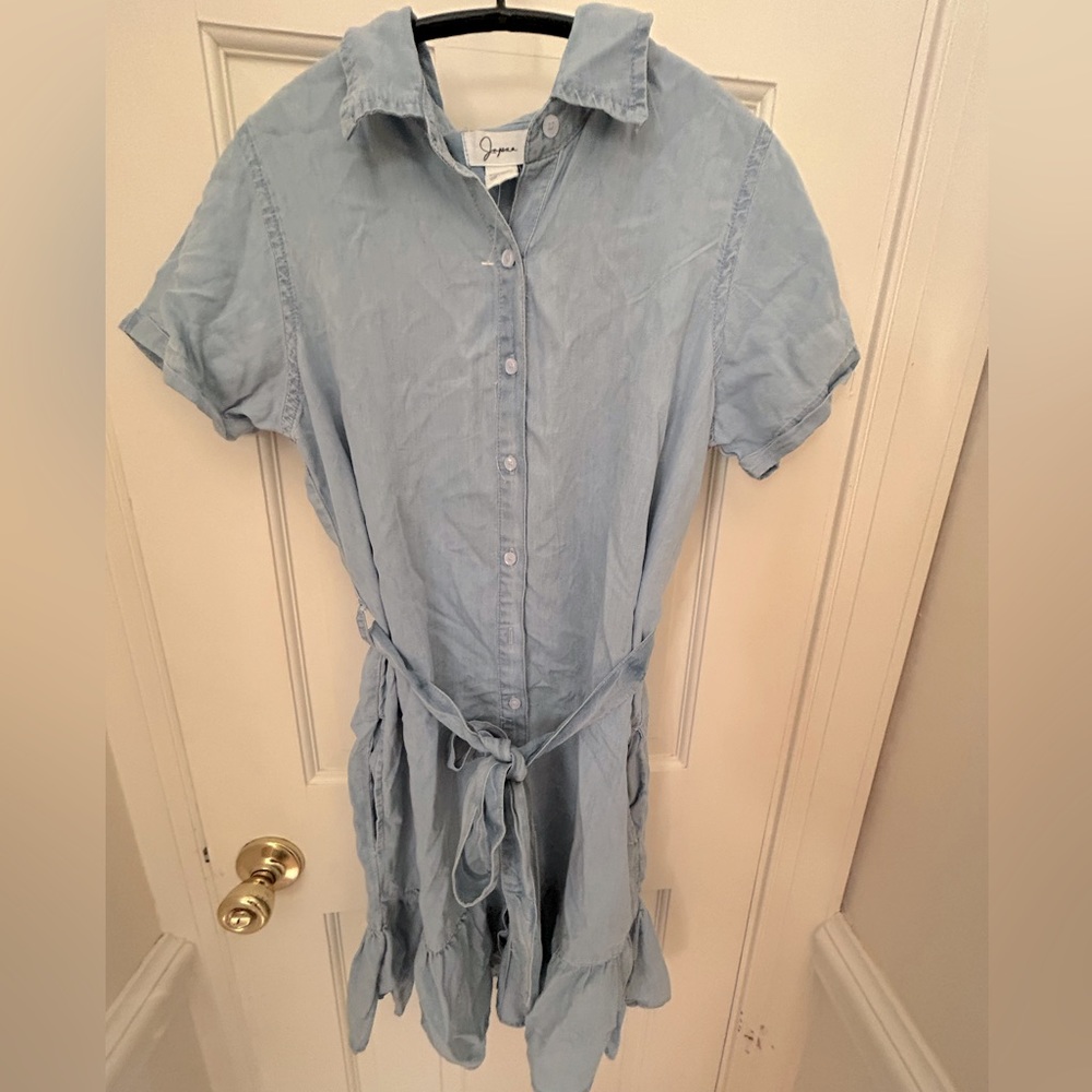Cute simple Denim dress with ribbon